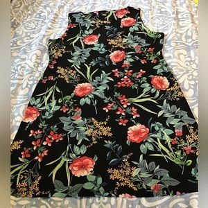 Tommy Hilfiger black floral sleeveless dress, size 14